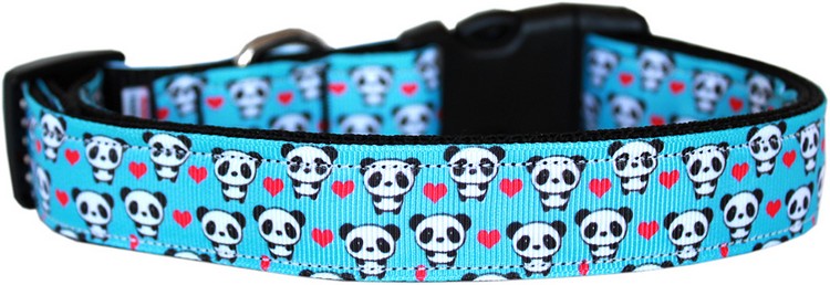 Panda Love Nylon Dog Collar MD Narrow